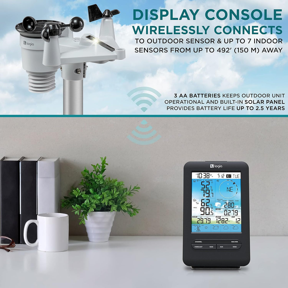 7-in-1 Wireless Weather Station with Color Display H87770