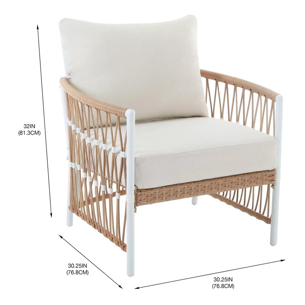 2-Pack White Outdoor Wicker Lounge Chair L8643