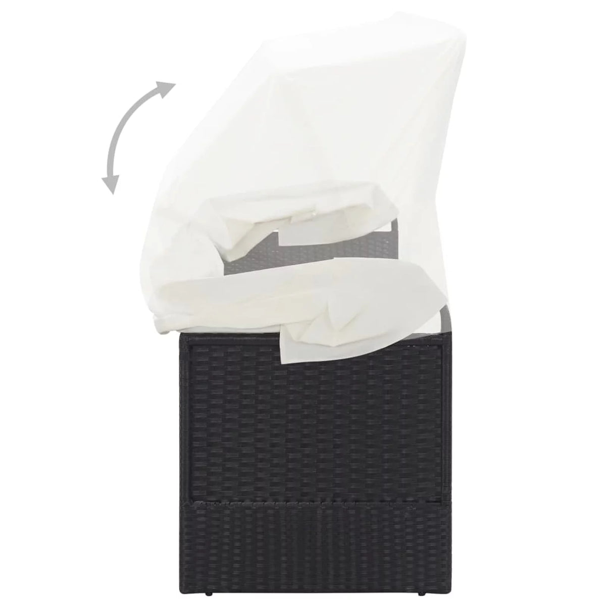 Adjustable Sun Lounger with Canopy and Cushion T150050