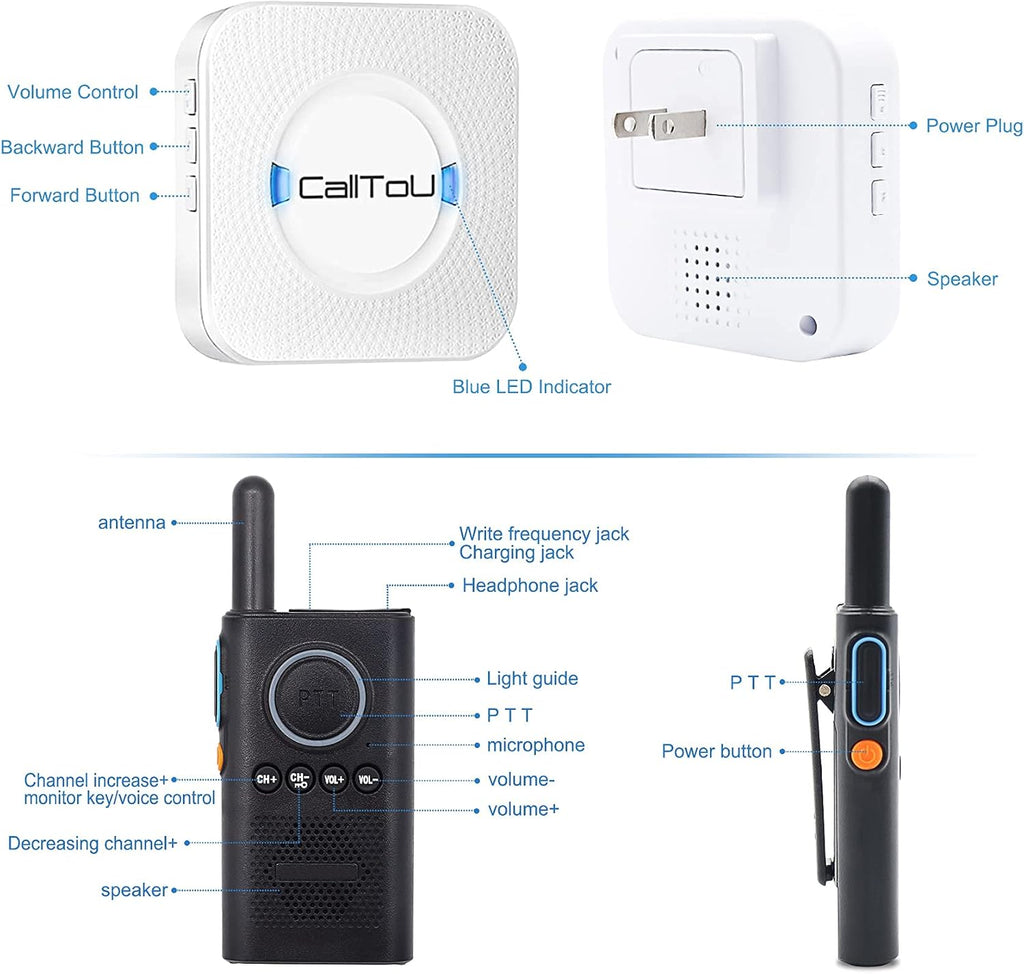 Wireless Call Button Alert System with 2 Way Radio X3818