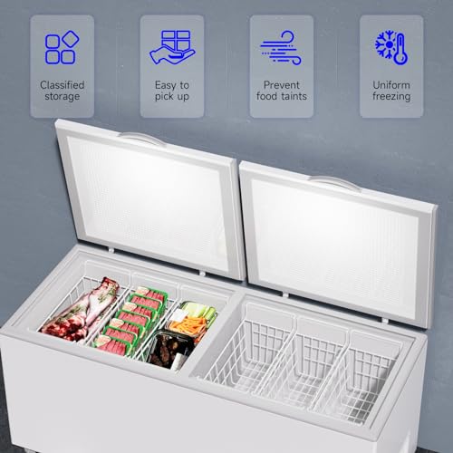 2 Pack 17.5 Inch Freezer Storage Bins with Handles N2698