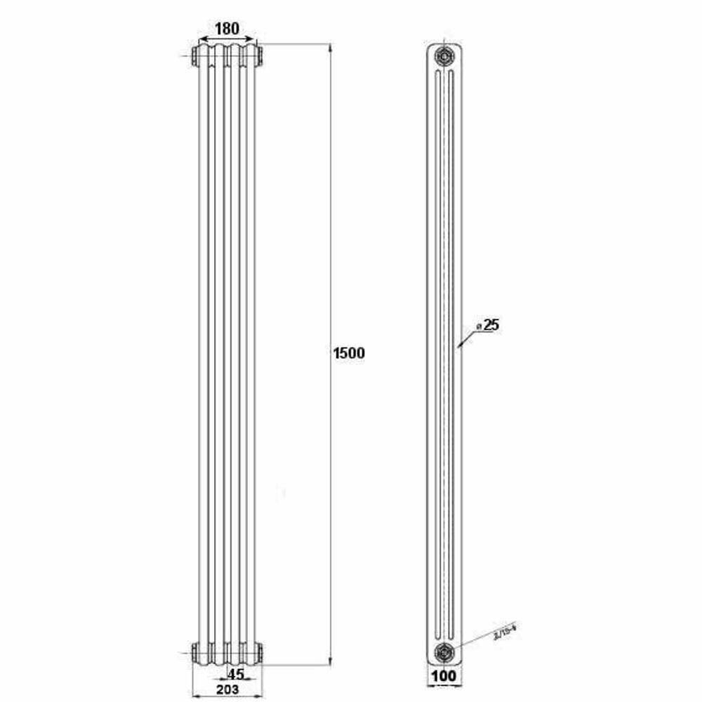 Cast Iron Hot Water Radiator White L925104
