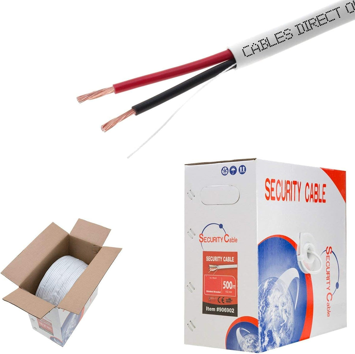 18/2 Stranded Unshielded Security Wire 500ft L34749