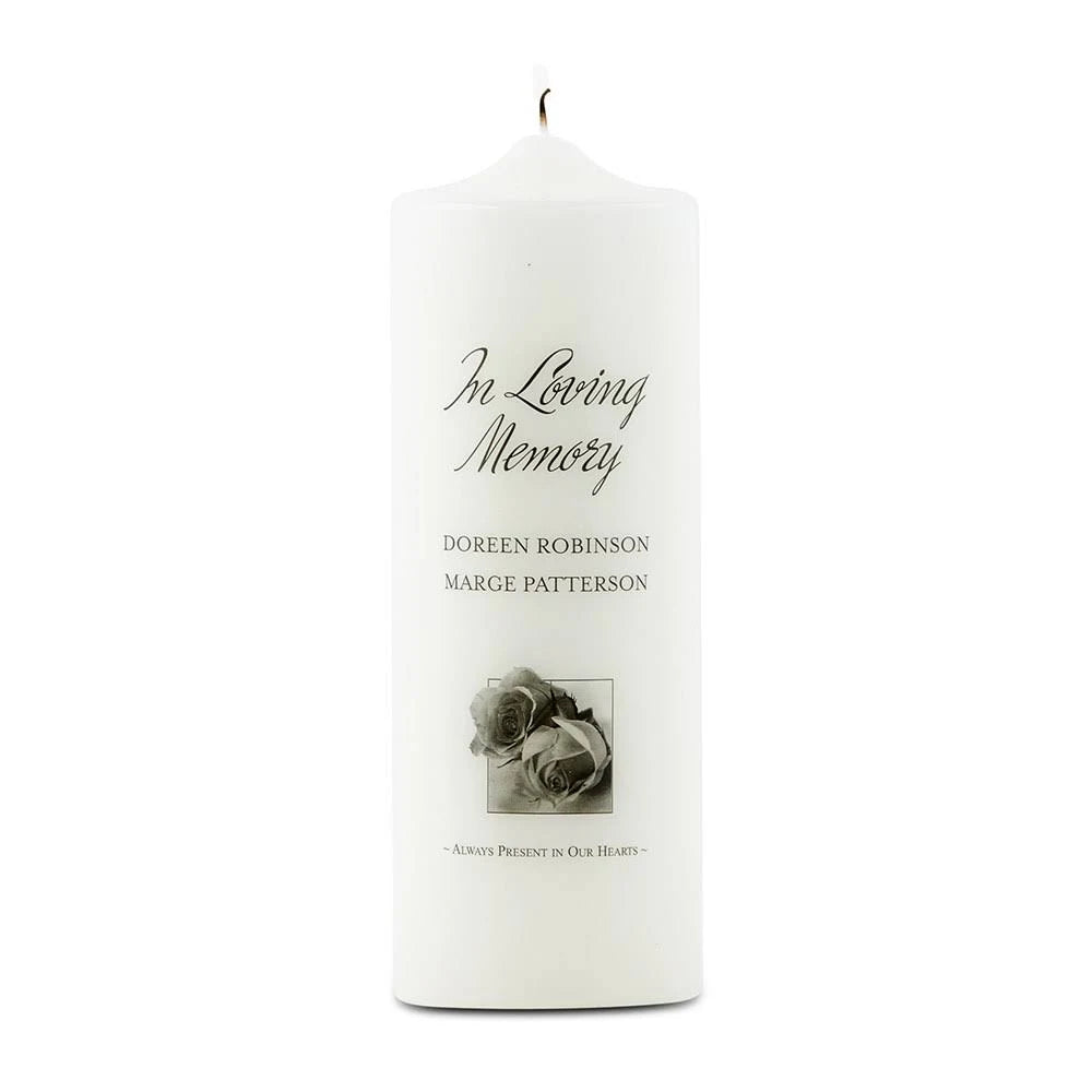 White Memorial Pillar Candle P4460