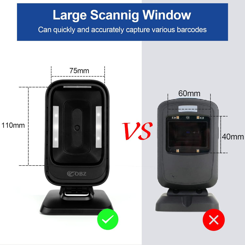 Desktop Barcode Scanner, Omnidirectional Hands-Free USB Wired Barcode Reader S81262