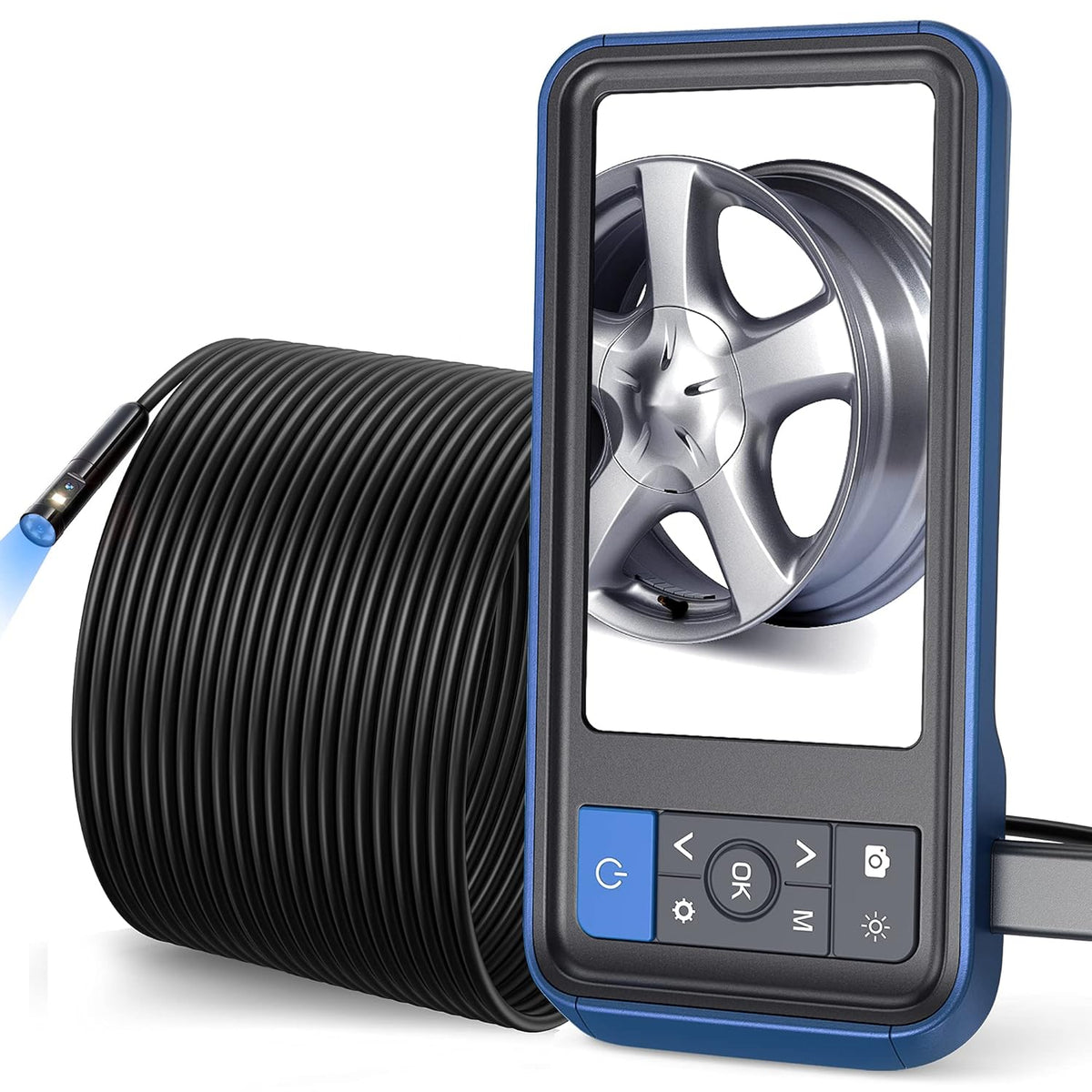 Dual Lens Borescope Inspection Camera with Light, HD 1080p Waterproof Endoscope, 16.4ft Flexible Cable B44720