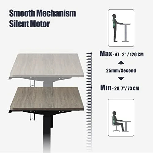 Electric Height Adjustable Standing Desk 55" Grey Oak K153
