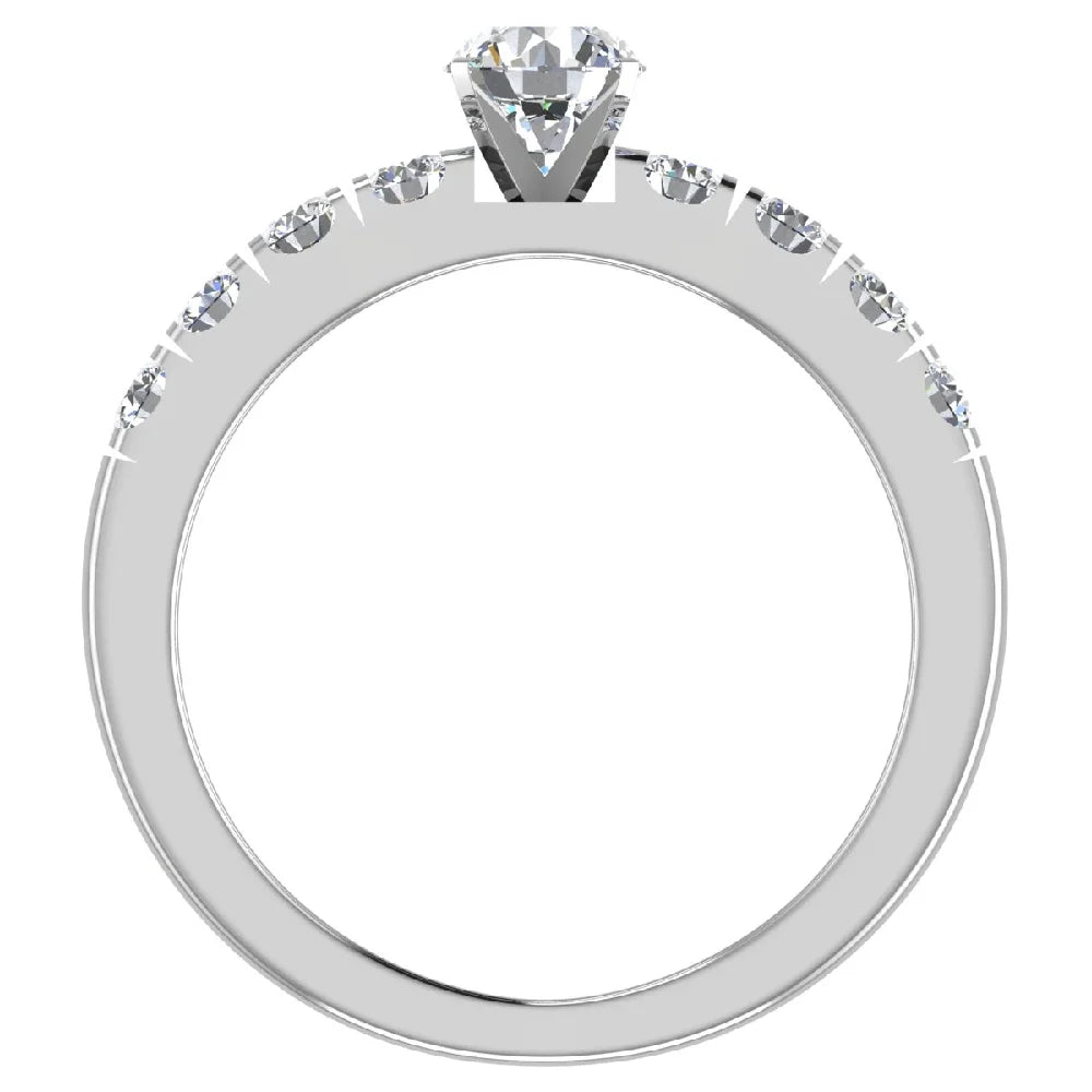 18K White Gold 1.20 CT Round Brilliant Engagement Ring A557