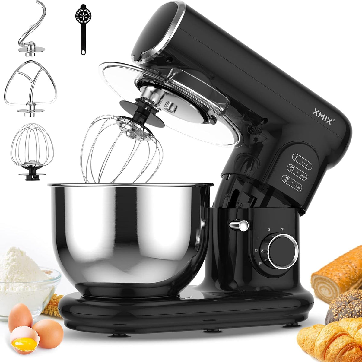 6-Speed 500W Tilt-Head Stand Mixer with Stainless Steel Bowl W51470