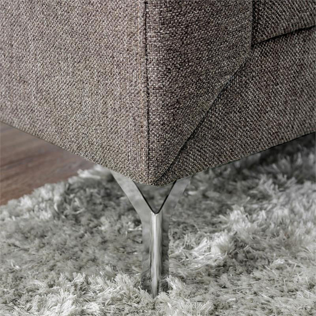 Brown Fabric Upholstered Loveseat P79648