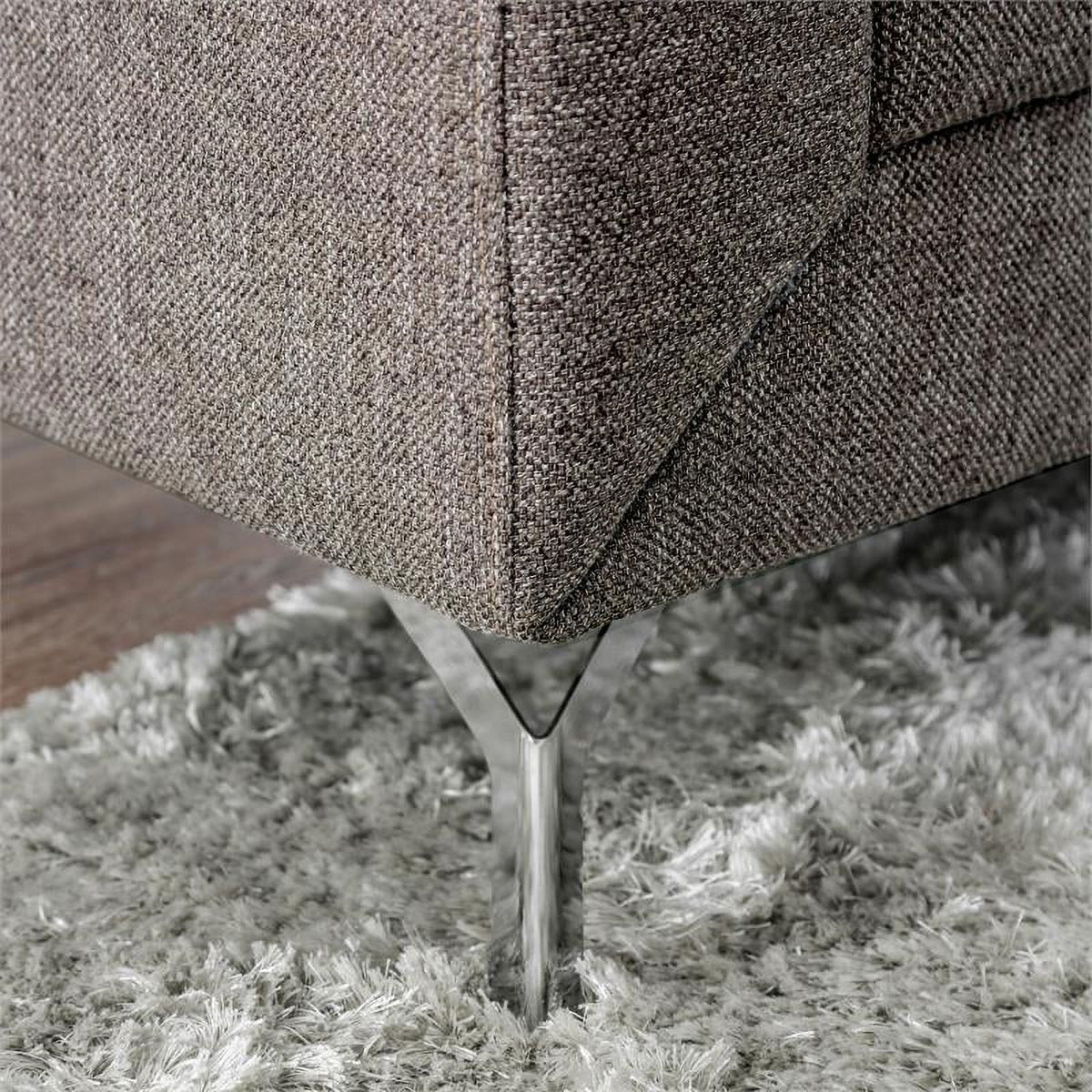 Brown Fabric Upholstered Loveseat P79648