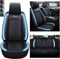 Black Blue Waterproof PU Leather Car Seat Cover Protector Pad L625