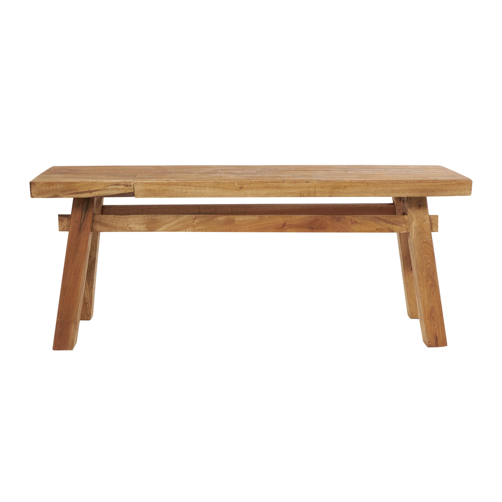 Wood Handmade Distressed Bench with High Trestle Legs X129248