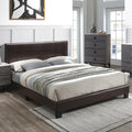 Faux Leather Upholstered Bed Brown Queen X45392