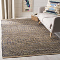 Navy Natural Abstract Geometric Area Rug O94851