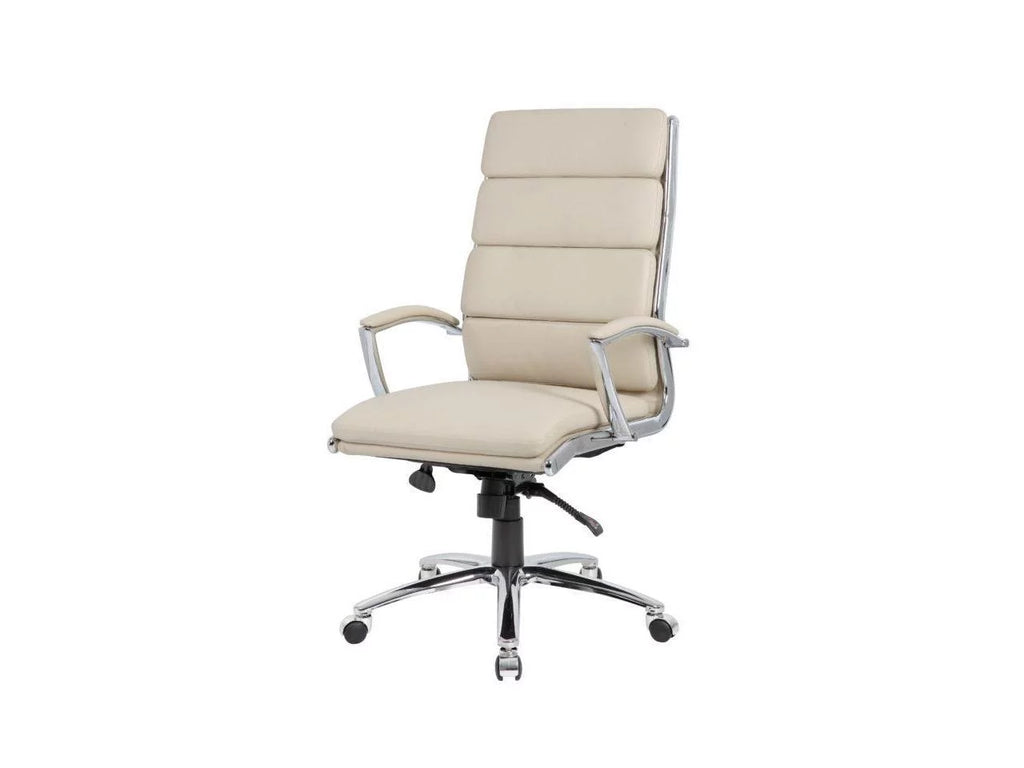 Beige Upholstered Vinyl Chair E637