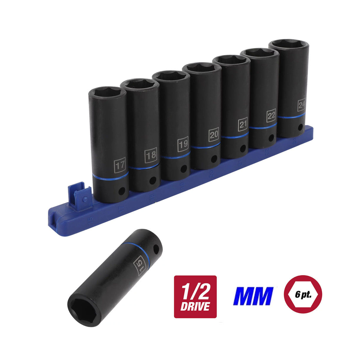 1/2 inch 9-Piece Impact Socket Set J4983