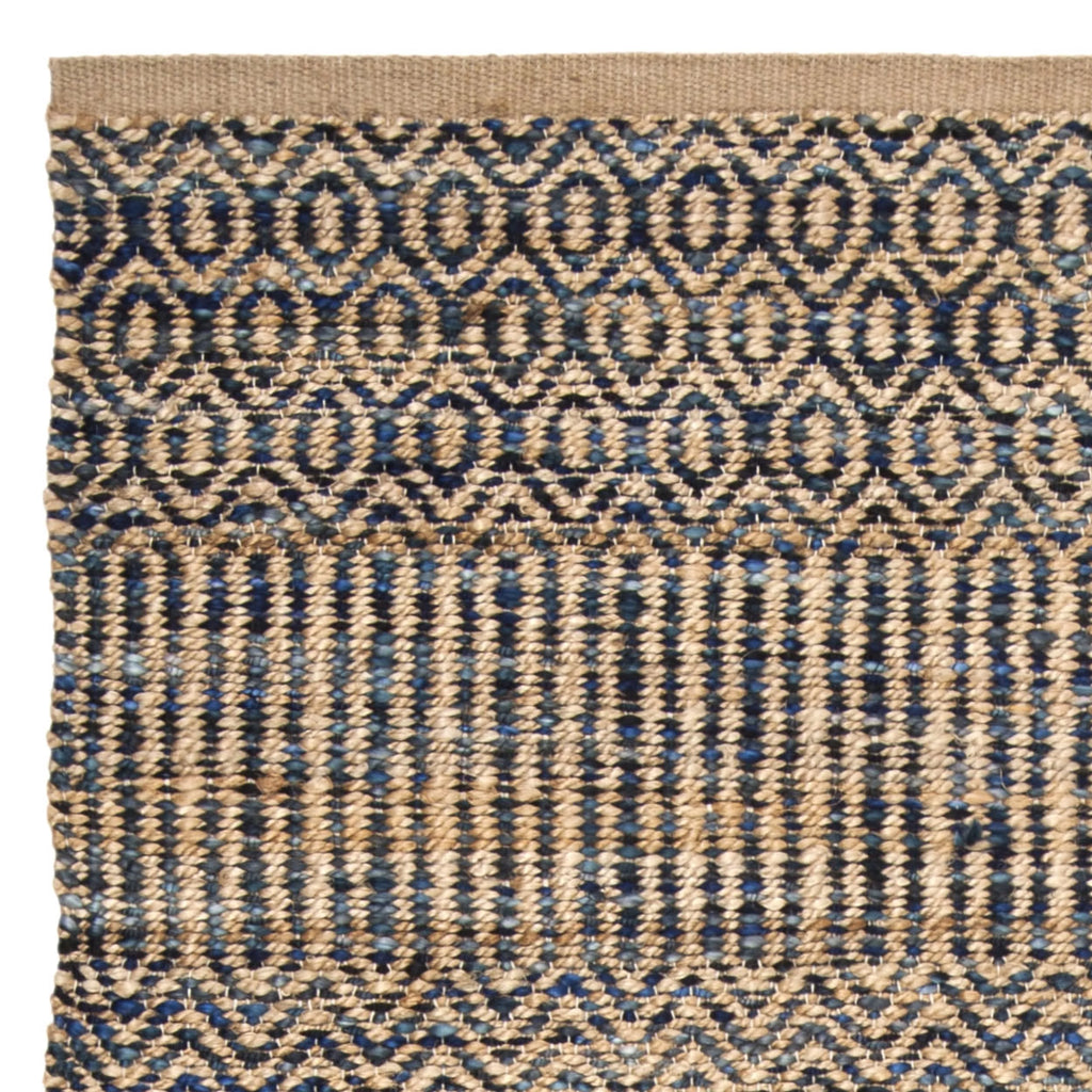 Navy Natural Abstract Geometric Area Rug O94851