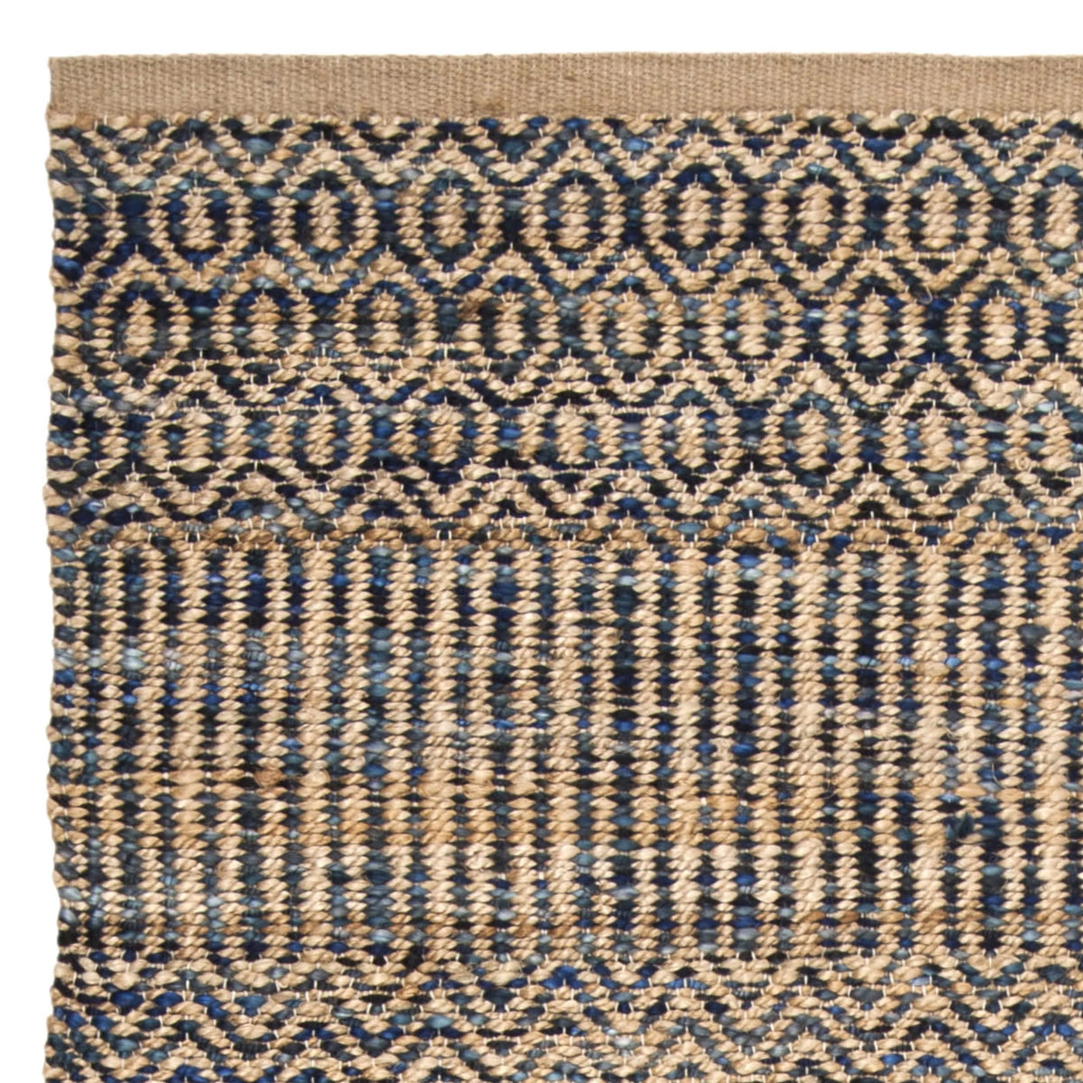 Navy Natural Abstract Geometric Area Rug O94851