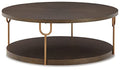 Metallic & Goldtone Finish Round Coffee Table D47320