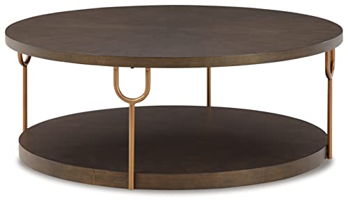 Metallic & Goldtone Finish Round Coffee Table D47320