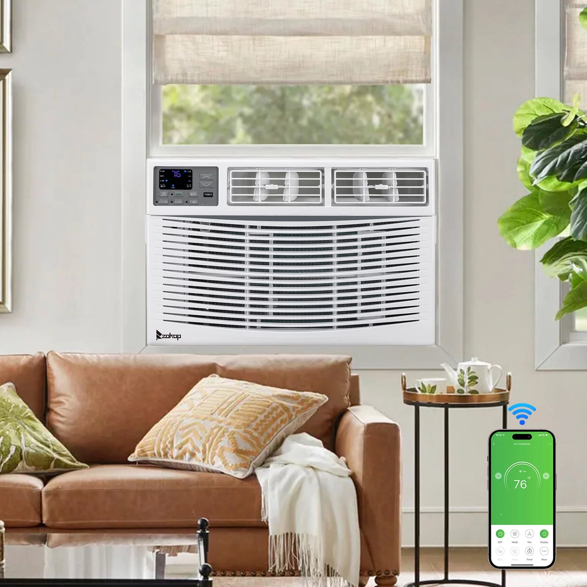 10,000 BTU 115V Window-Mounted Compact Air Conditioner with Remote Control, White H502