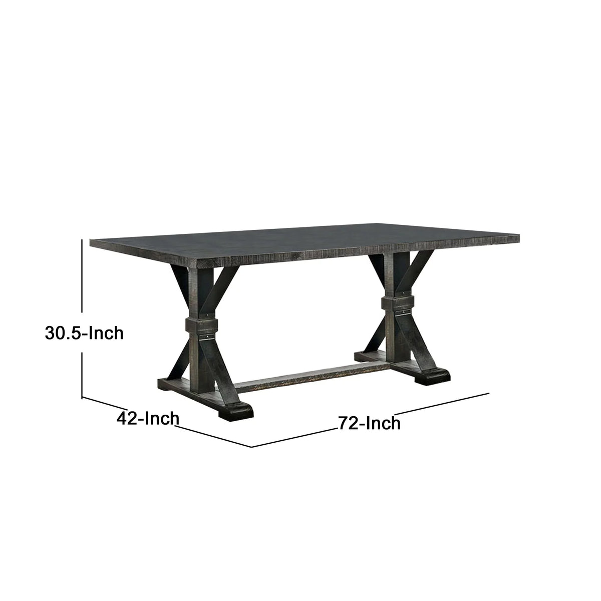 Antique Black Dining Table With Trestle Base E685968
