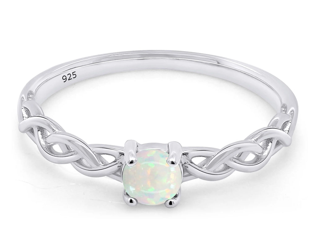 14k White Gold Over Sterling Silver Created Opal Solitaire Ring K448254