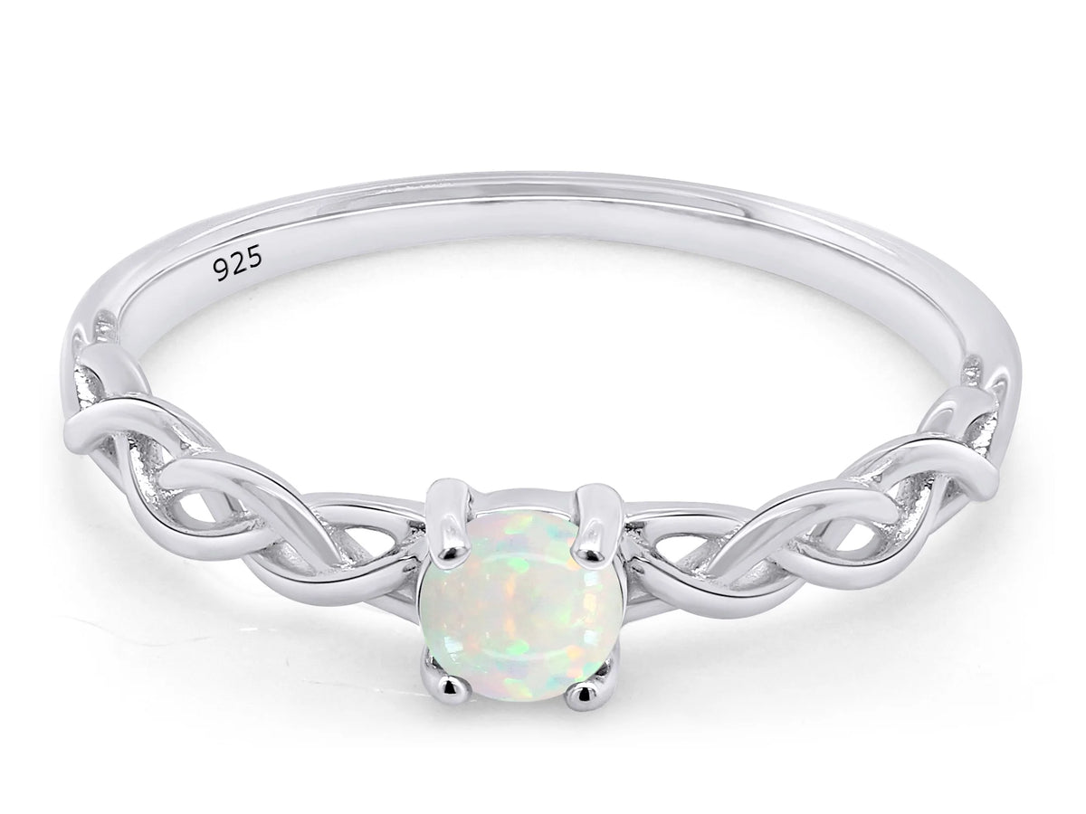 14k White Gold Over Sterling Silver Created Opal Solitaire Ring K448254