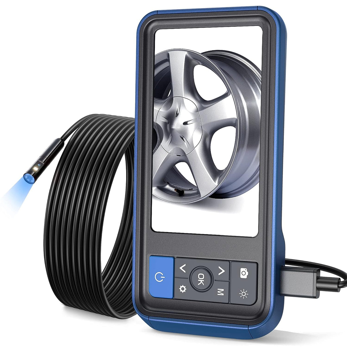 Dual Lens Borescope Inspection Camera with Light, HD 1080p Waterproof Endoscope, 16.4ft Flexible Cable B44720