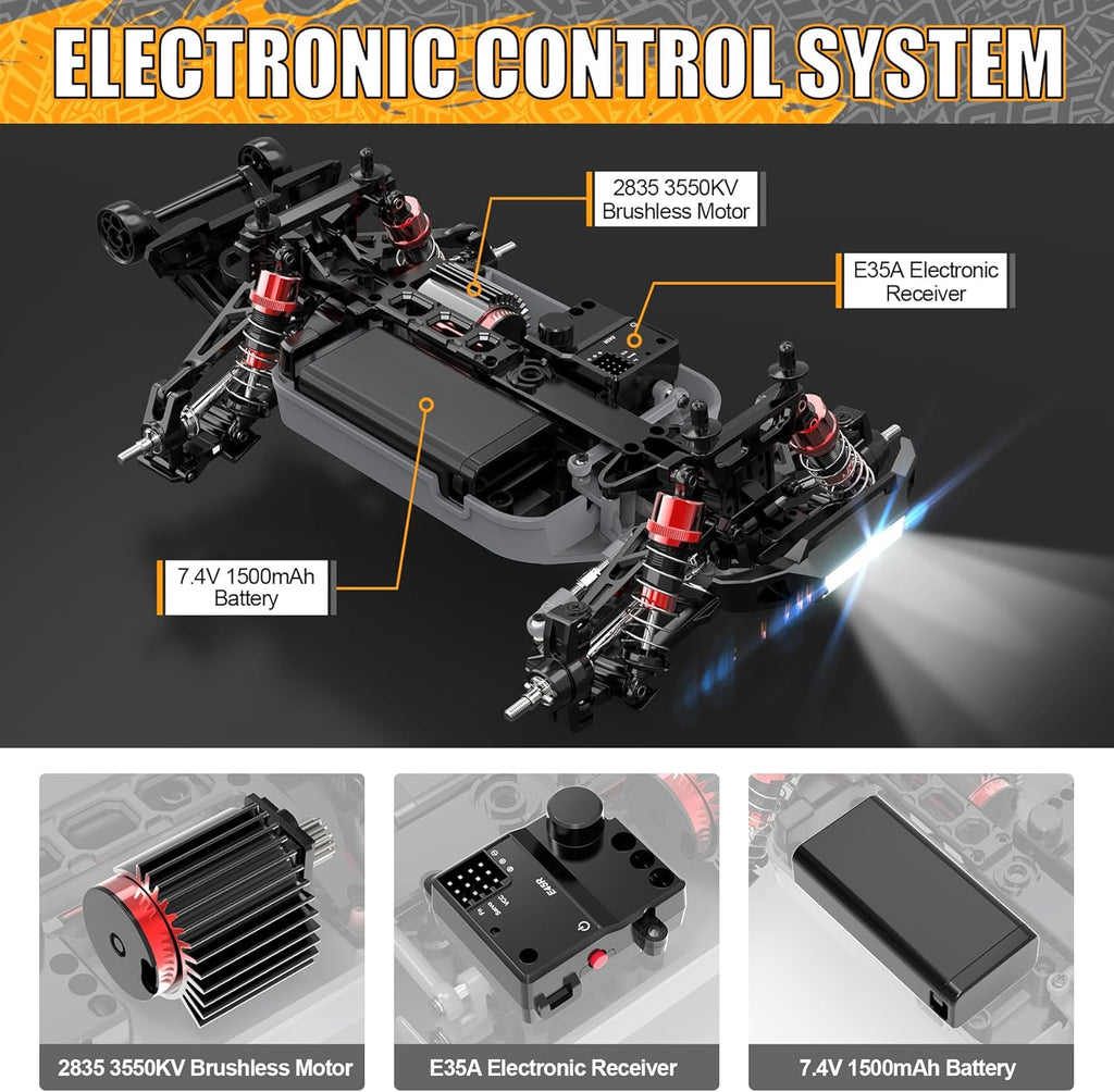 1:16 Brushless RC Car 52+KMH 4X4 Waterproof Off Road Buggy B41925
