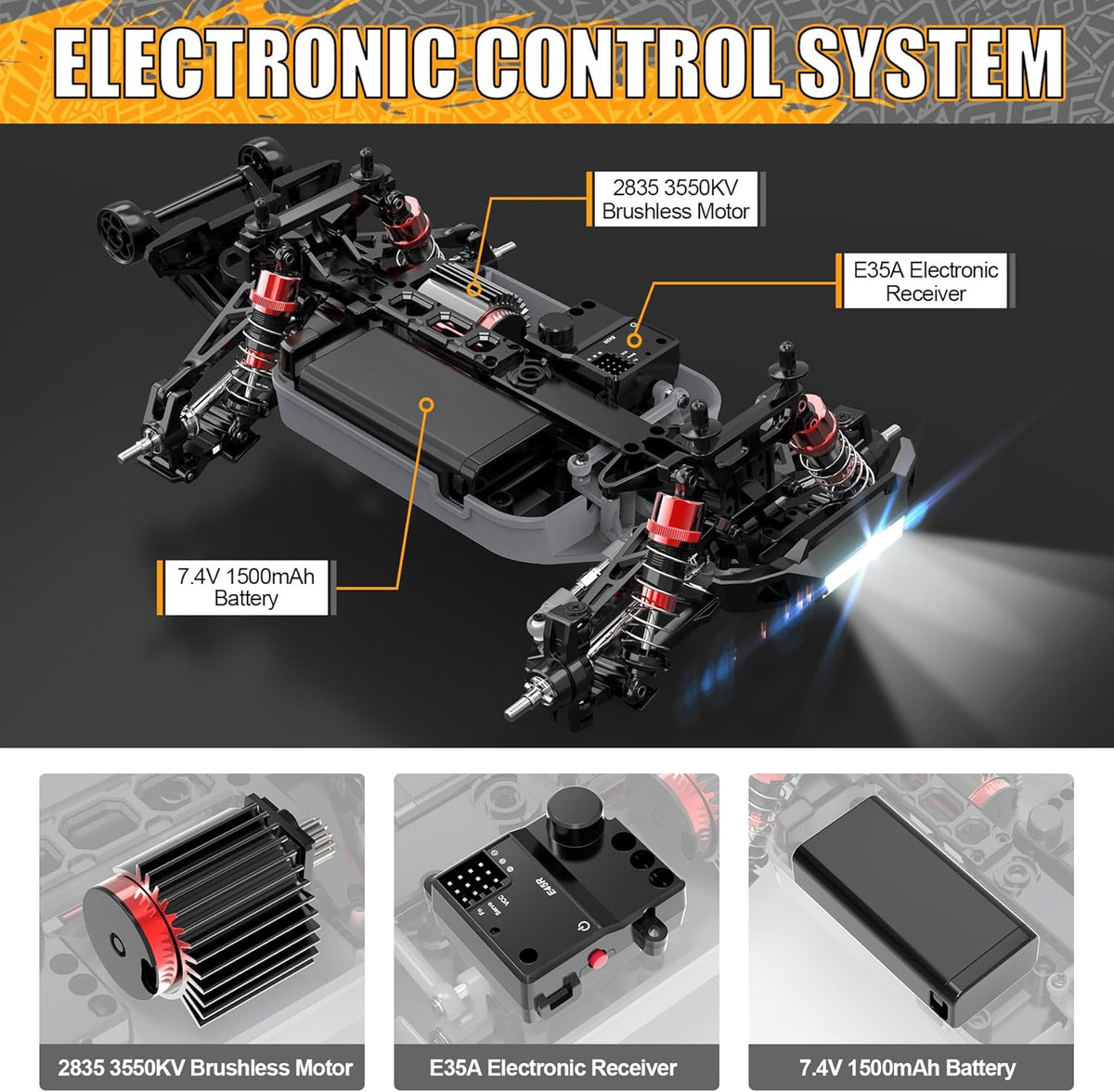 1:16 Brushless RC Car 52+KMH 4X4 Waterproof Off Road Buggy B41925