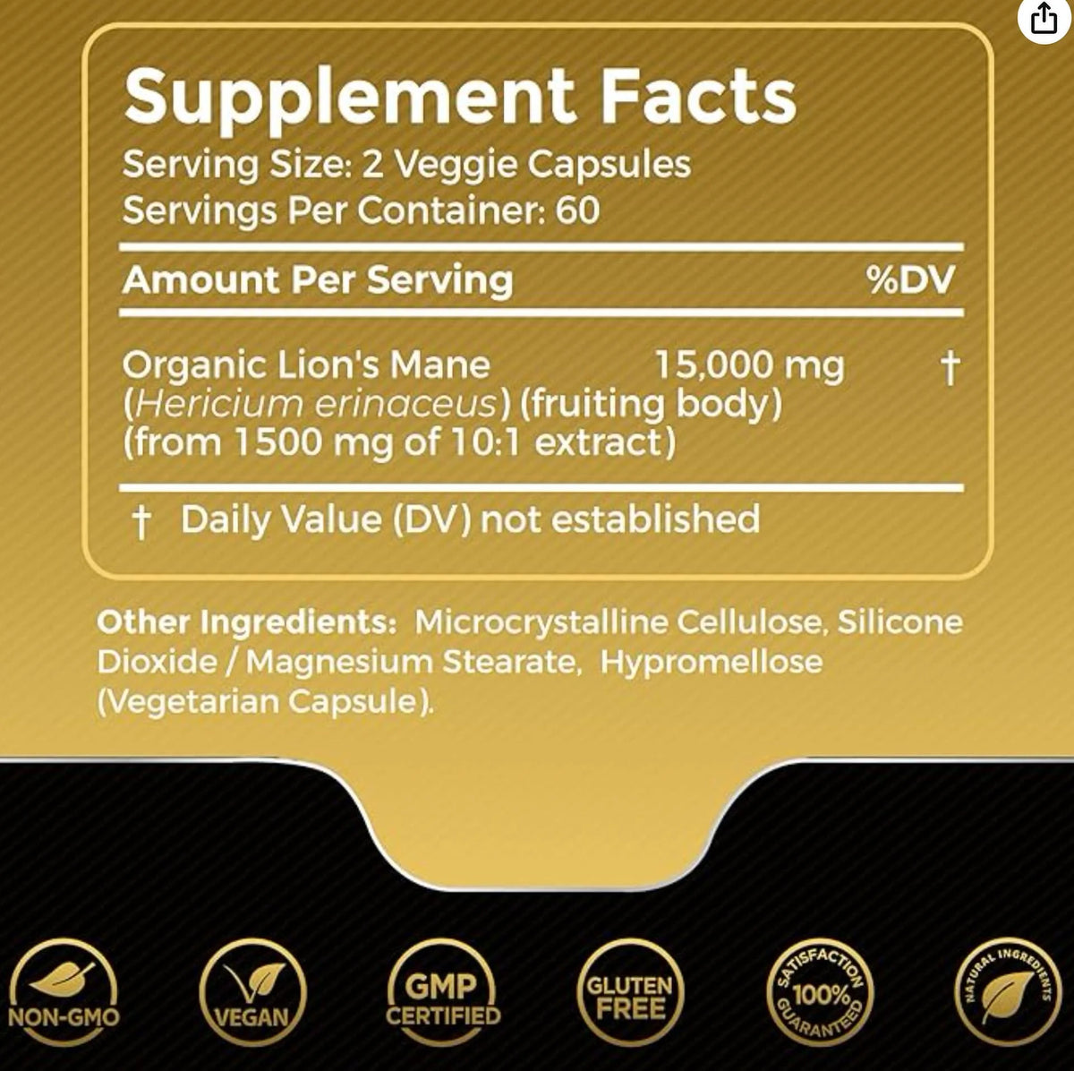 Mushroom Supplement 120 Capsule H6072