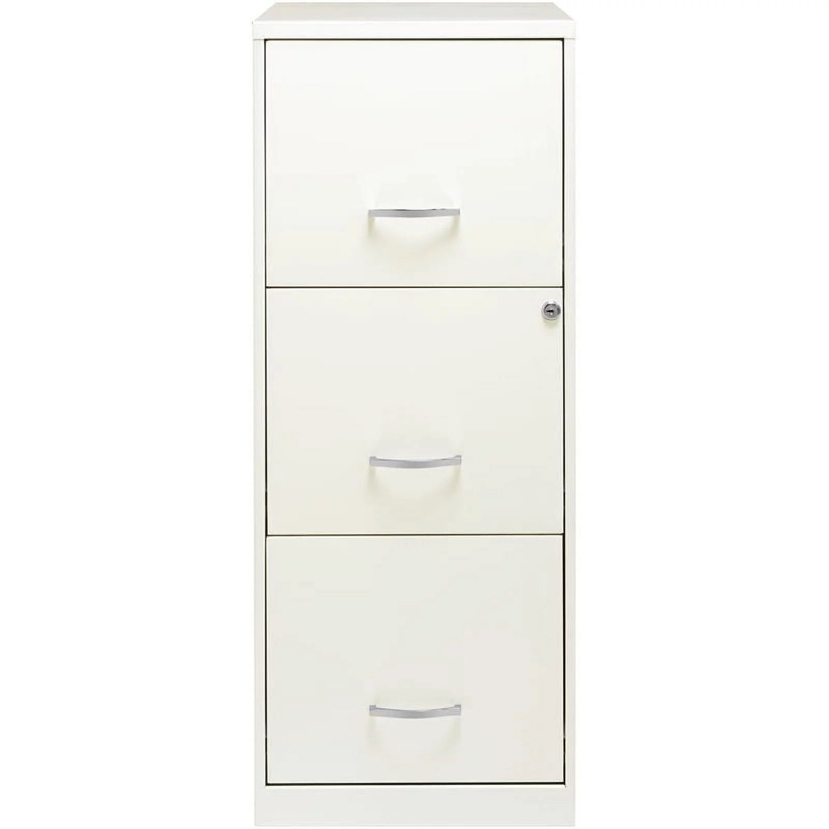 White 3 Drawer Metal File Cabinet with Lock T255