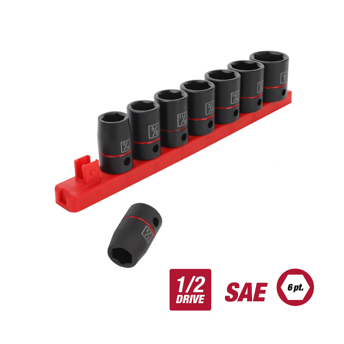 1/2 inch 9-Piece Impact Socket Set J4983