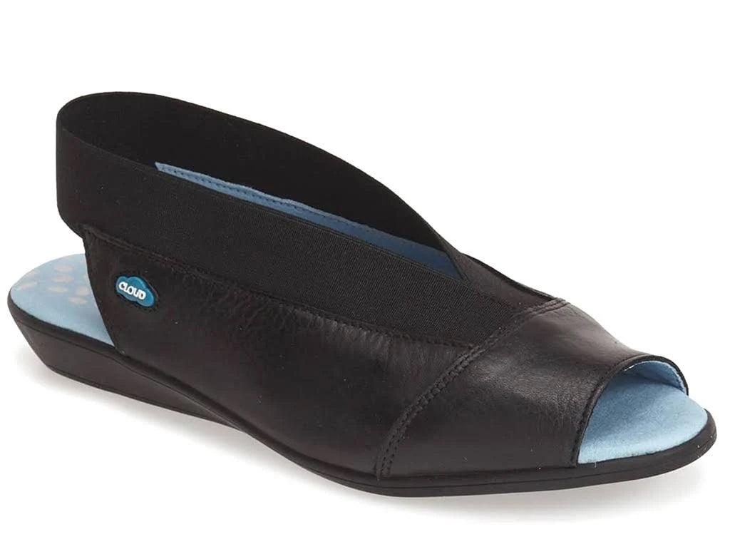 Black Leather Flat K21030