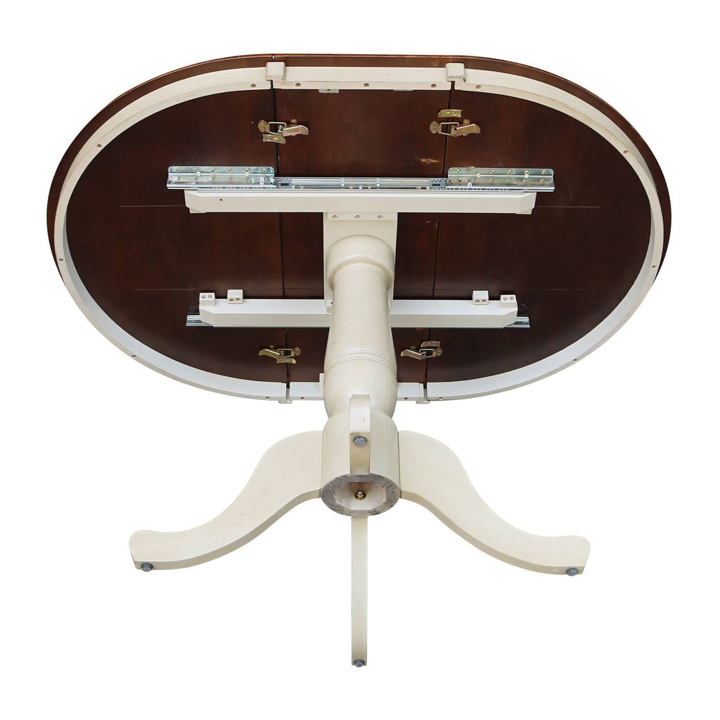 Round Top Pedestal Table with Leaf X81738