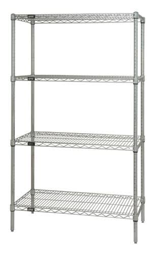 Chrome Wire Shelving Starter Kit 14 x 24 x 74 in. X6091