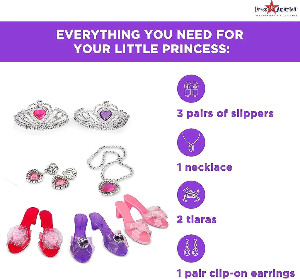 Princess Dress Up Set with Shoes, Crown & Jewelry D2417