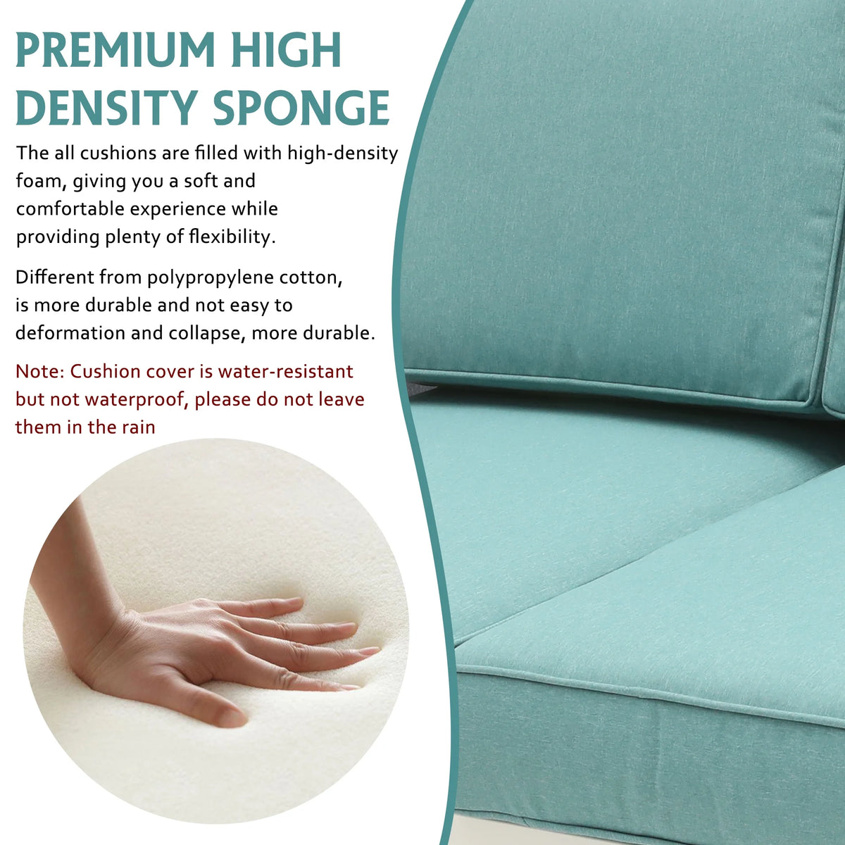 White Frame Blue Cushion 7 Pcs Outdoor Patio Furniture Set D3810