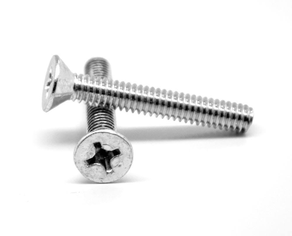 #8-32 x 1/2 Coarse Thread Machine Screw Phillips Flat Head Low Carbon Steel Zinc Plated J435608