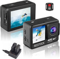 Action Camera 4K 24MP 2.0 Touch LCD Dual Screen Waterproof Sports Video Recorder 2 Batteries Accessories Kit Pack of 2 S55928