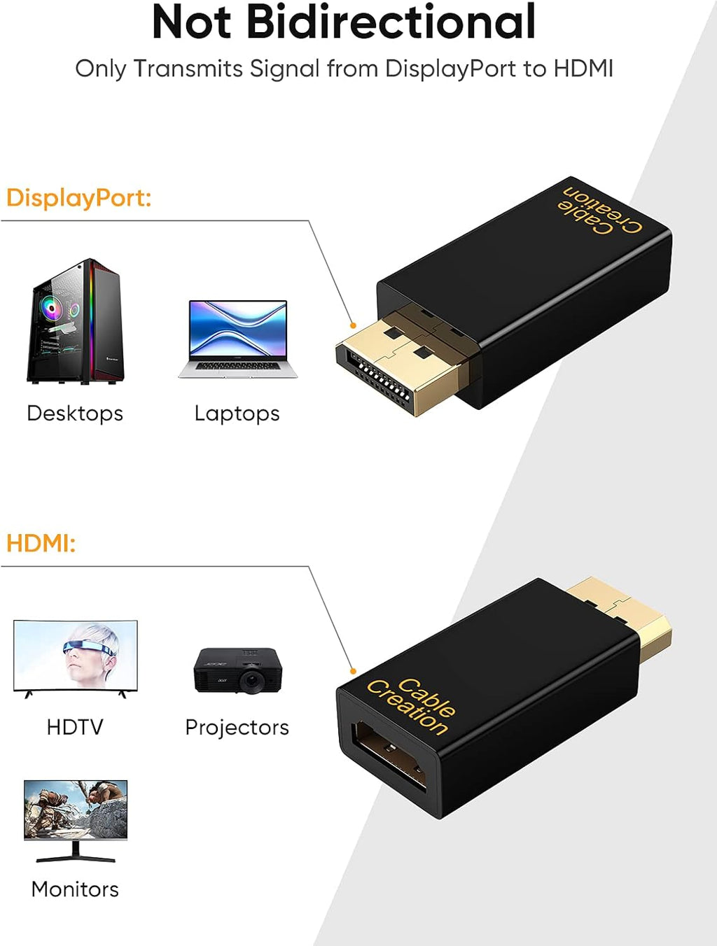 DP to HDMI Adapter 3-Pack Gold Plated Black V88691