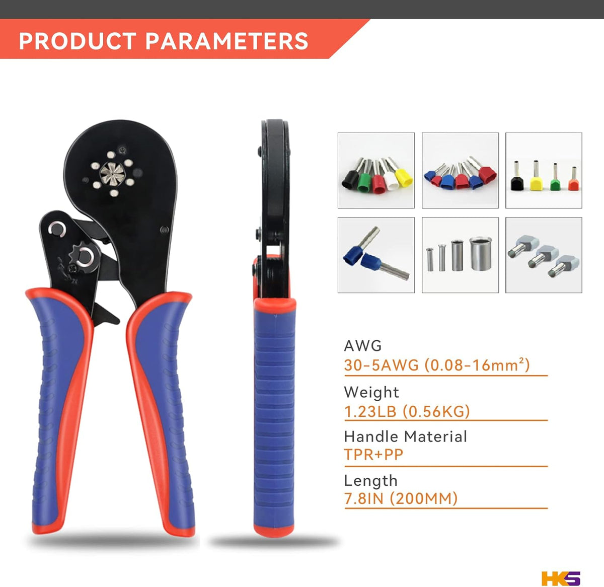 Ferrule Crimping Tool Kit with 1200PCS Terminals, 30-5 AWG, Pack of 2 E861