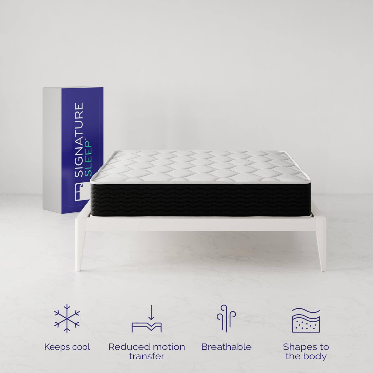 Queen Encased Coil and Memory Foam Hybrid Mattress T9532