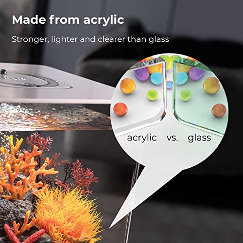 Black Acrylic 8-Gallon Aquarium with LED Lights S186