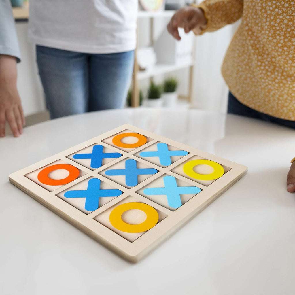 Tic Tac Toe Board Puzzle Game Educational Toys XO Table Toy yellow Y81180
