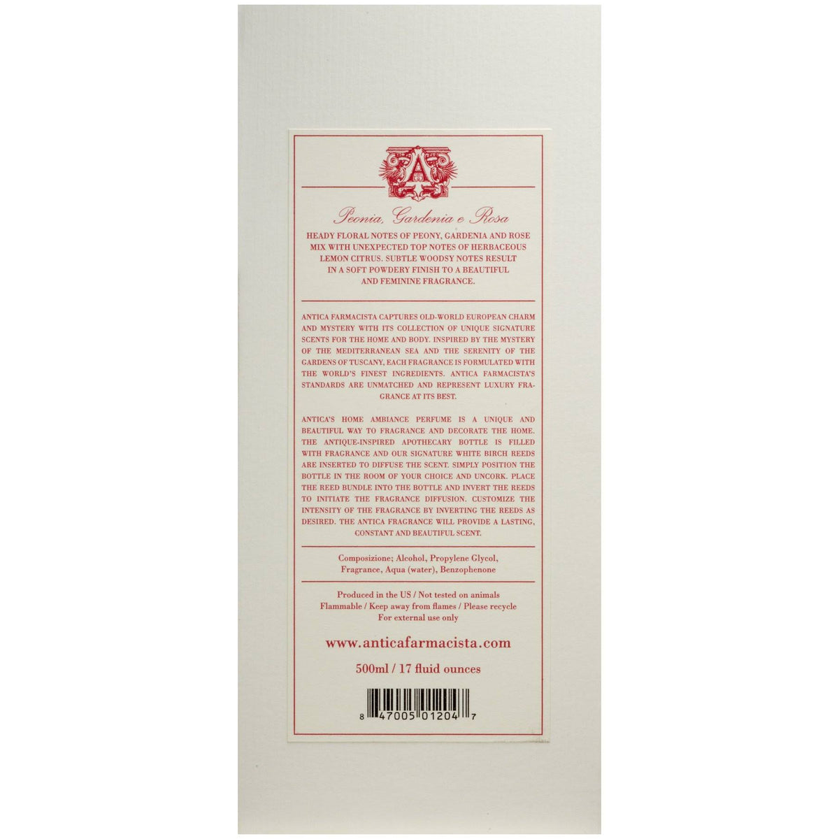 Peonia, Gardenia & Rosa Diffuser 500ml/17oz O26819