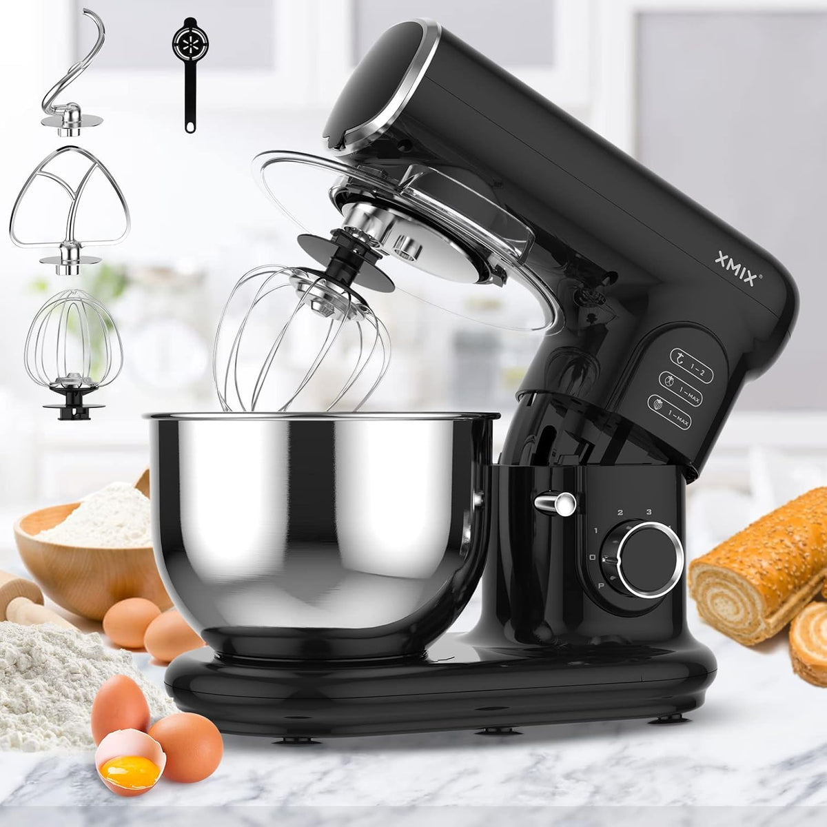 6-Speed 500W Tilt-Head Stand Mixer with Stainless Steel Bowl W51470