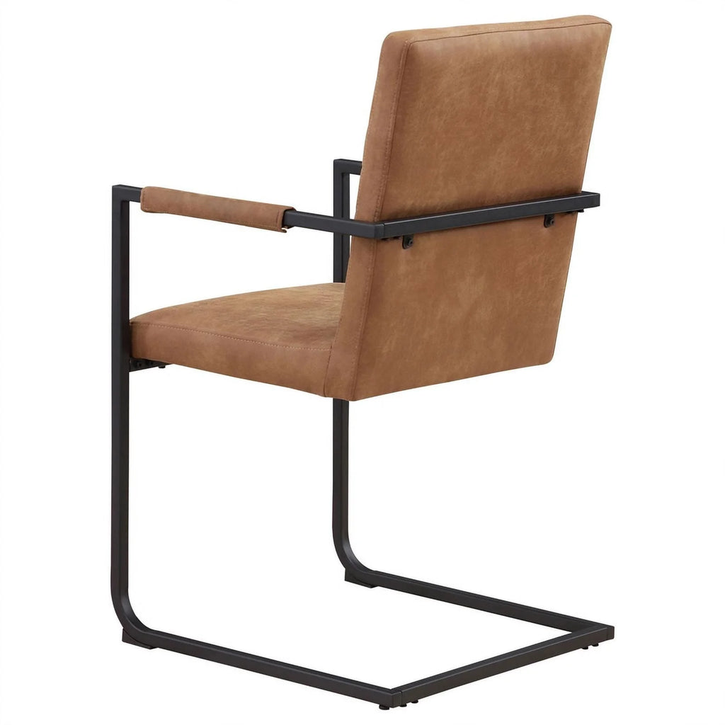 Brown and Black Faux Leather Arm Chair L31814